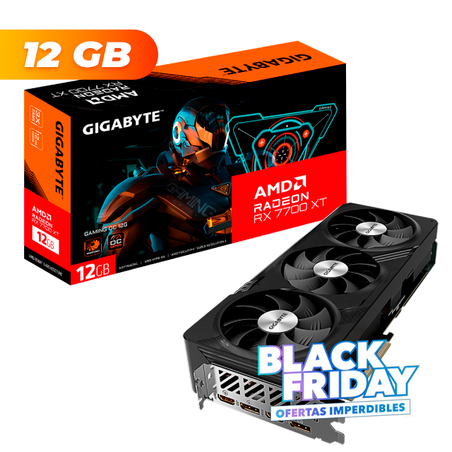 BLACK FRIDAY Placa de Video Gigabyte Radeon RX 7700 XT GAMING OC 12Gb GDDR6