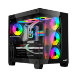 Gabinete Sentey Bearer PWM Black Templado 4x12Cm ARGB