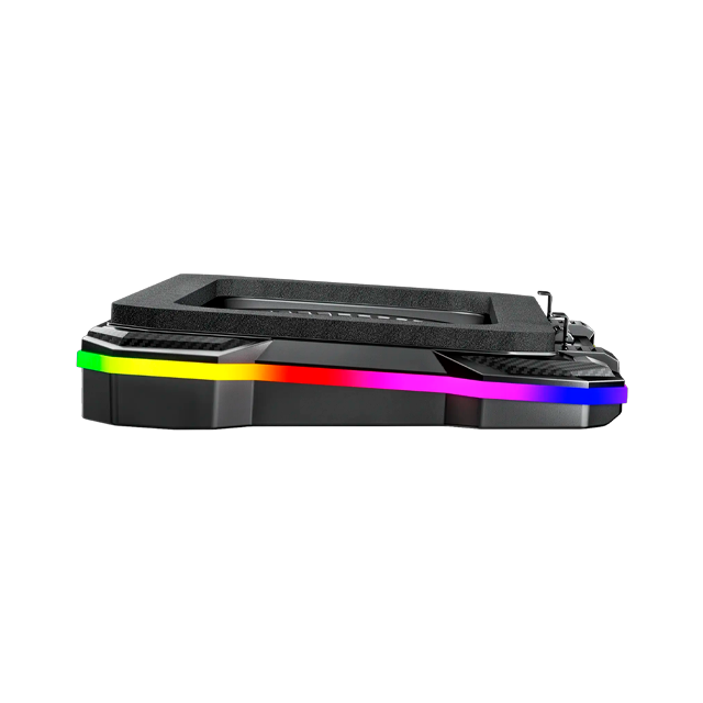 Soporte Base Refrigerante Notebook Fantech NC22 RGB USB A C Negro + Soporte Celular