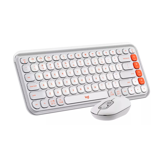 Kit Teclado y Mouse Inalámbrico Logitech Pop Icon White Wireless 920-013055