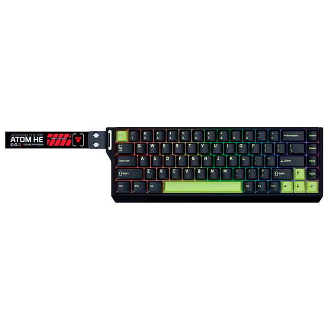 TECLADO FANTECH ATOM HE68 PRO MK922 MORI BLACK RGB WIRELESS MAGNÉTICO 65% SWITCH EMERALD INGLÉS