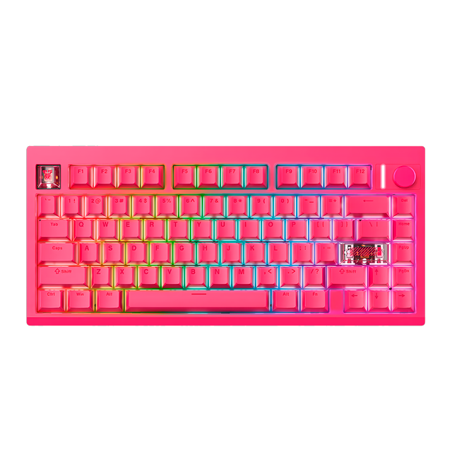 TECLADO FANTECH MAXFIT8 MK921 RGB ROSIE PINK WIRELESS BLUETOOTH MECÁNICO TKL VIA SWITCH BROWN INGLÉS