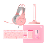 KIT GAMER 5 EN 1 FANTECH P51 PINK TECLADO. MOUSE. PAD. AURICULAR Y SOPORTE