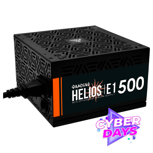 CYBER DAYS Fuente Gamdias HELIOS E1-500 500W 80% Efficiency 2x PCI-E 6+2