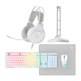 KIT GAMER 5 EN 1 FANTECH P51 WHITE TECLADO. MOUSE. PAD. AURICULAR Y SOPORTE