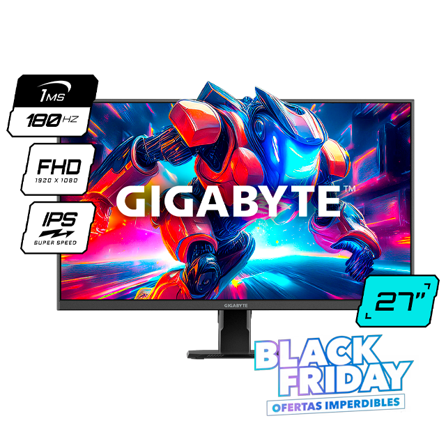 BLACK FRIDAY Monitor Gamer Gigabyte GS27FA 27 IPS Edge 180Hz 1Ms HDMI/DP