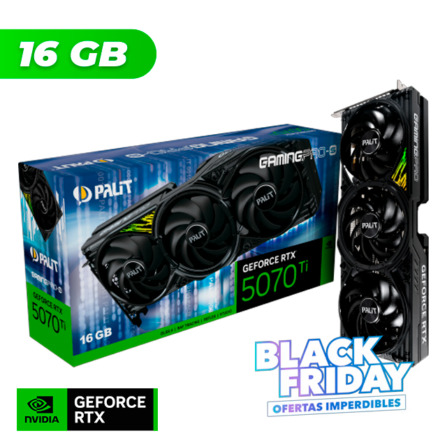 BLACK FRIDAY Placa de Video Palit NVIDIA GeForce RTX 5070 TI GAMING PRO S 16GB GDDR7