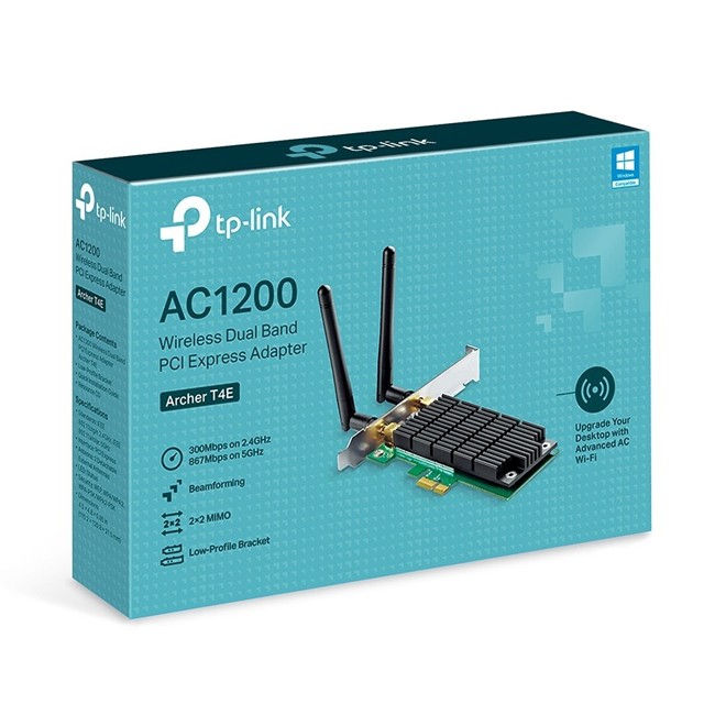 Placa de Red WiFi TP-Link Archer T4E PCIE Dual Band AC1200