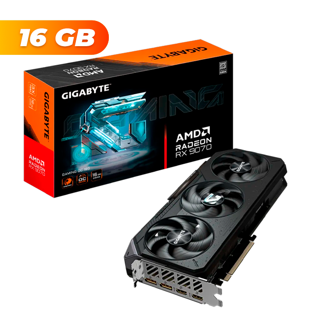 Placa de Video Gigabyte Radeon RX 9070 GAMING OC 16Gb GDDR6