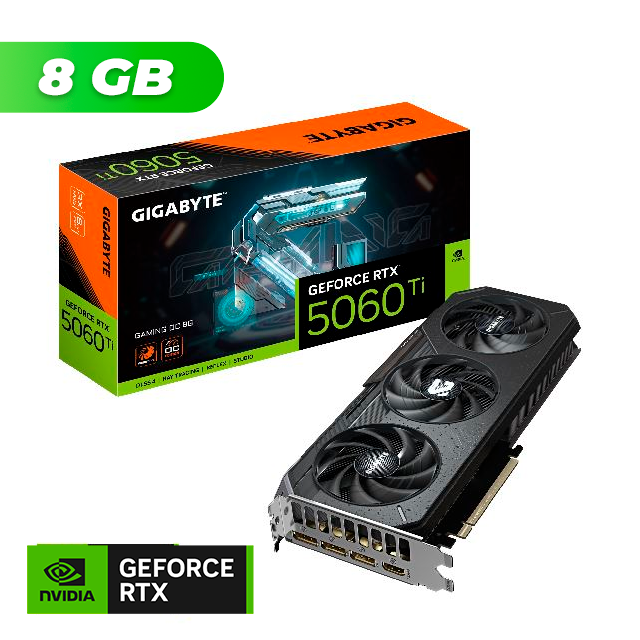 PLACA DE VIDEO GIGABYTE NVIDIA GEFORCE RTX 5060 TI GAMING OC 8GB GDDR7