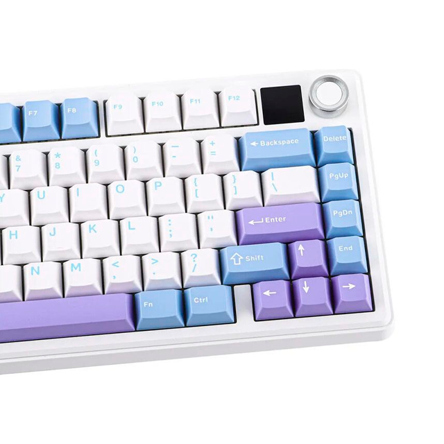 Teclado Aula F75 Wireless Blue White Purple Mecánico 75% Rainbow RGB Switch Reaper Español