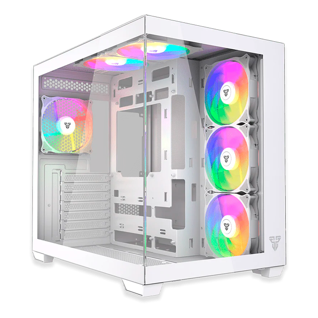 Gabinete Fantech Lumina CG85 White Templado Panoramic  6x120mm ARGB