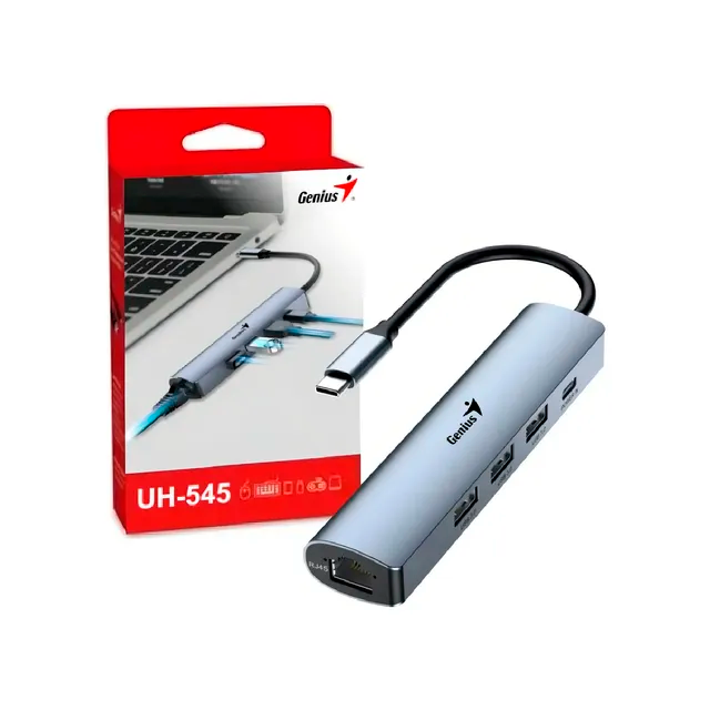 Hub USB-C Genius UH-545 Multiport RJ45 Ethernet Gigabit