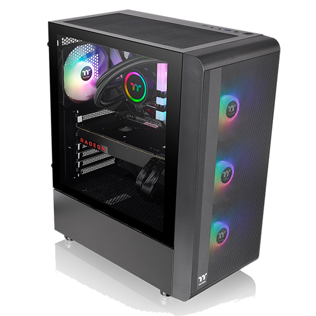 Gabinete Thermaltake S200 Templado Black ARGB 3x12cm