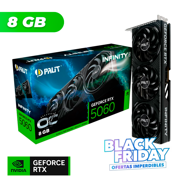 BLACK FRIDAY Placa de Video Palit NVIDIA GeForce RTX 5060 INFINITY 3 OC 8GB GDDR7