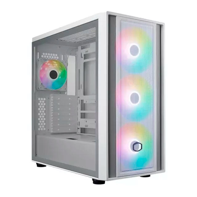 Gabinete Cooler Master MasterBox 600 White E-ATX 3x14cm ARGB + 1x12cm ARGB