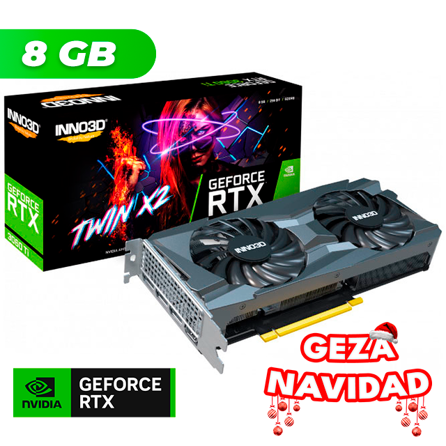 NAVIDAD Placa de Video Inno3D NVIDIA GeForce RTX 3060 TI TwinX2 8GB GDDR6 LHR