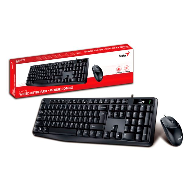 Kit Teclado y Mouse Genius KM-170 Black USB Español