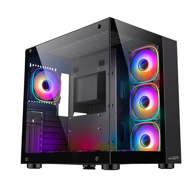 Gabinete Sentey A40 ARGB GS-8200 Black Templado Controladora + C/Remoto 7x12Cm ARGB