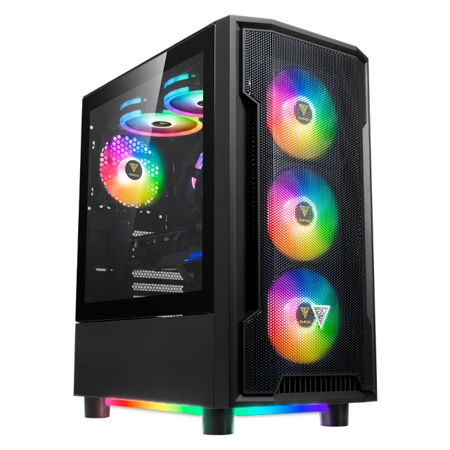 Gabinete Gamdias Athena M6 Lite Black Underglow Templado 4x12cm ARGB