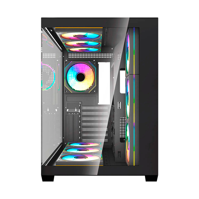 Gabinete Fantech Lumina X CG85X Black Templado Panoramic 6x120mm ARGB