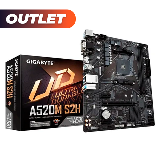 OUTLET Mother Gigabyte A520M S2H AM4 (3ERA/4TA/5TA GEN)