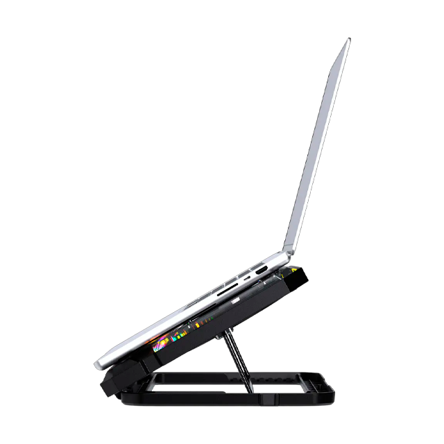 Soporte Base Refrigerante Notebook Fantech NC21 RGB USB A C Negro + Soporte Celular