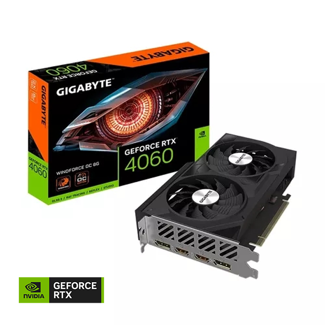 Placa de Video Gigabyte NVIDIA GeForce RTX 4060 WF2 OC 8Gb GDDR6