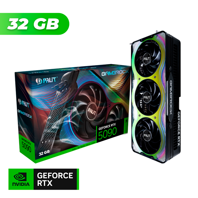 Placa de Video Palit NVIDIA GeForce RTX 5090 GAME ROCK 32GB GDDR7