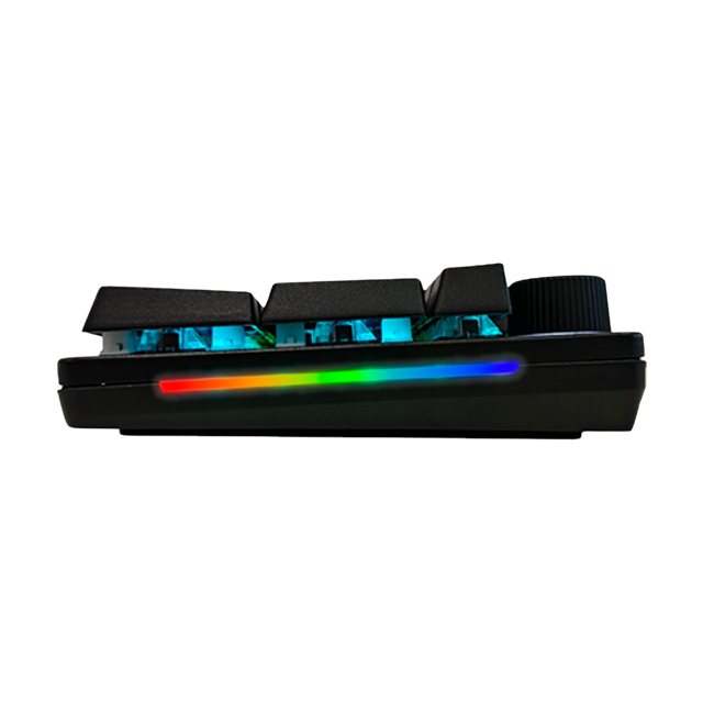 Teclado Fantech Maxpower II MK894 RGB Black Knob Mecánico 100% Switch Lemon Zest Inglés