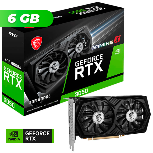 Placa de Video MSI NVIDIA GeForce RTX 3050 Gaming X 6Gb GDDR6