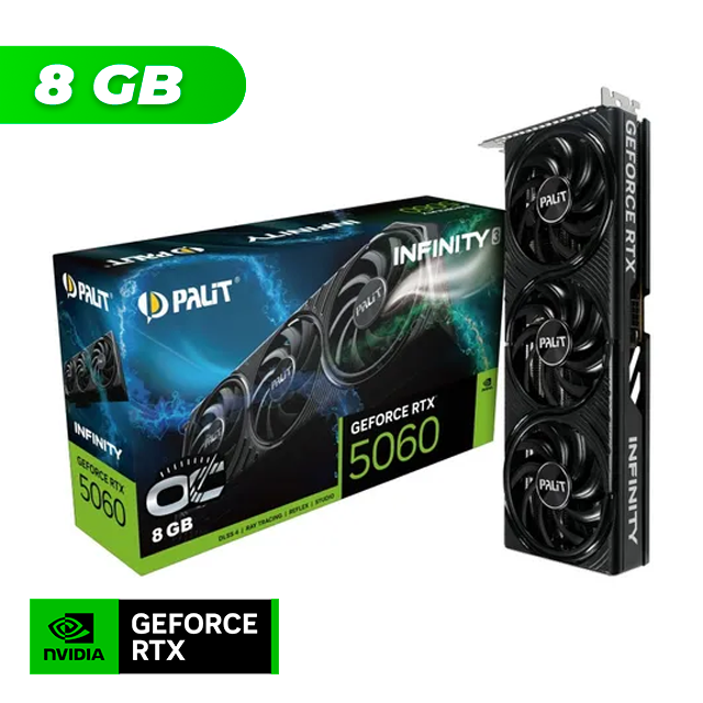 Placa de Video Palit NVIDIA GeForce RTX 5060 INFINITY 3 OC 8GB GDDR7