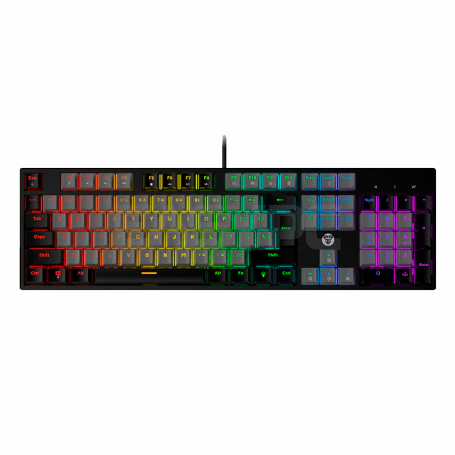 Teclado Fantech Atom104 MK886V2 RGB Sumi Grey Mecánico Swtich Red