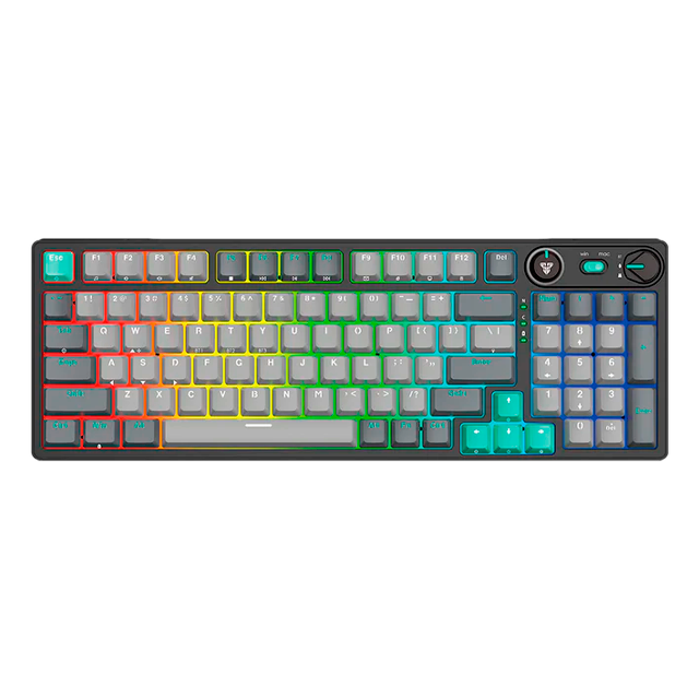 TECLADO FANTECH ATOM PRO96 MK914 RGB MERCURY BLACK WIRELESS BLUETOOTH MECÁNICO 96% SWITCH RED INGLÉS