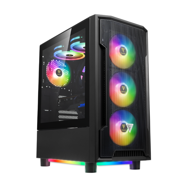 NAVIDAD Gabinete Gamdias Athena M6 Lite Black Underglow Templado 4x12cm ARGB