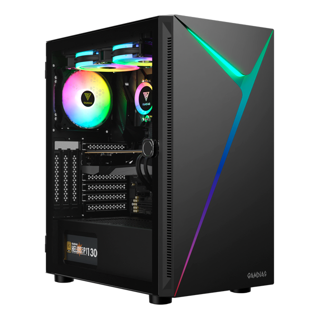 Gabinete Gamdias Argus E4 Elite Black Templado 1x12cm ARGB