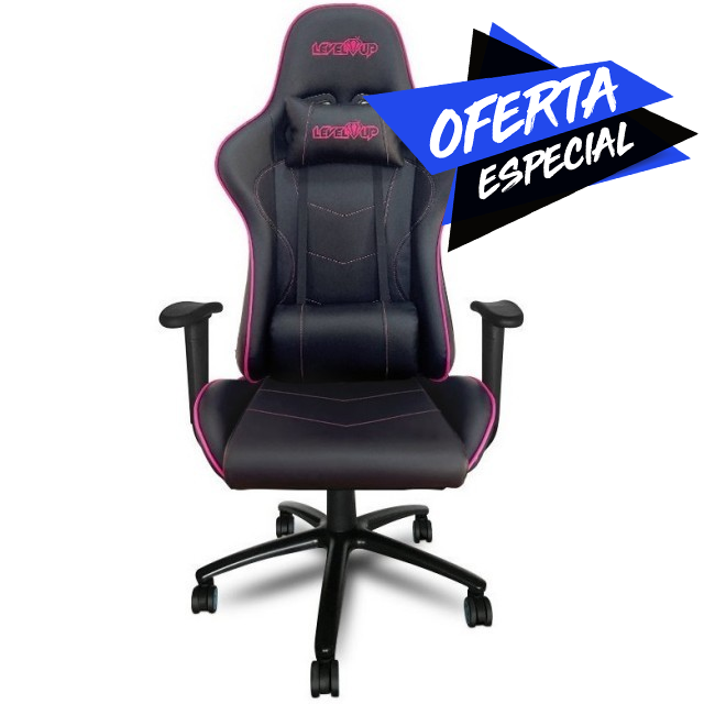 Silla Gamer Level Up Ares Rosa y Negro