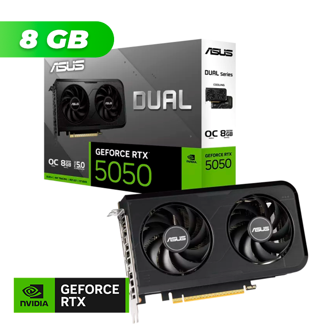 Placa de Video ASUS NVIDIA GeForce RTX 5050 DUAL OC 8Gb GDDR6