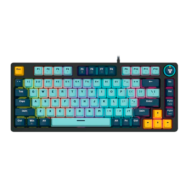 TECLADO FANTECH ATOM81 MK875V2 RGB MIZU SKY BLUE MECÁNICO 75% SWITCH TARO INGLÉS