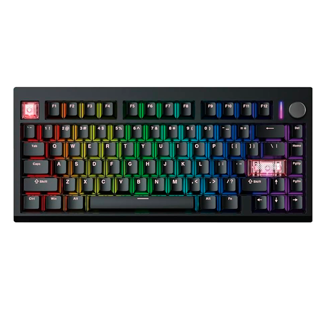 Teclado Fantech Maxfit8 MK921 RGB Black Wireless Bluetooth Mecánico TKL VIA Swtich Brown