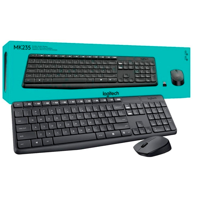 Kit Teclado y Mouse Logitech MK235 Inalámbrico Wireless