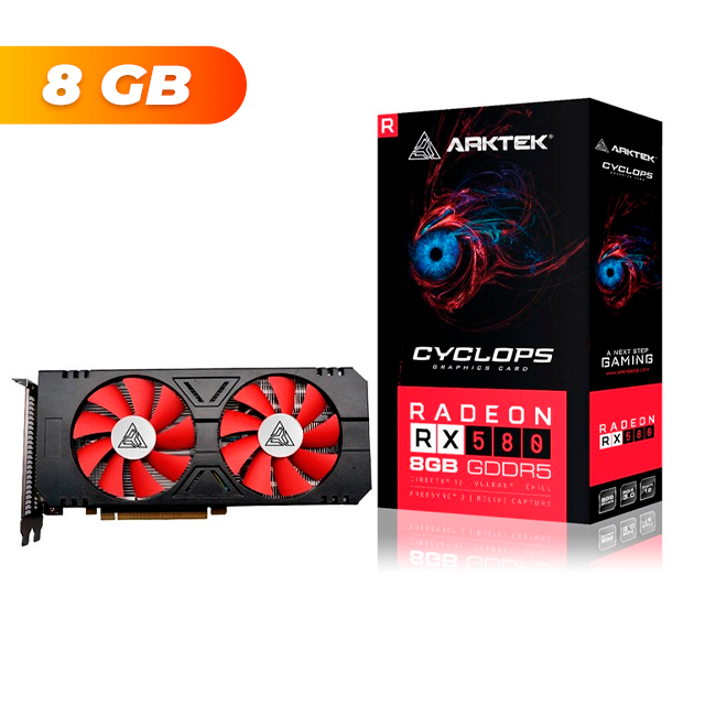 Placa de Video Arktek Radeon RX 580 Cyclops 8Gb GDDR5