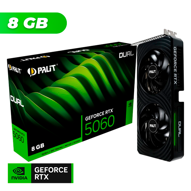 Placa de Video Palit NVIDIA GeForce RTX 5060 DUAL 8GB GDDR7