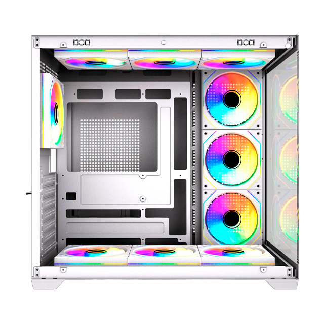 Gabinete Fantech Lumina X CG85X White Templado Panoramic 6x120mm ARGB