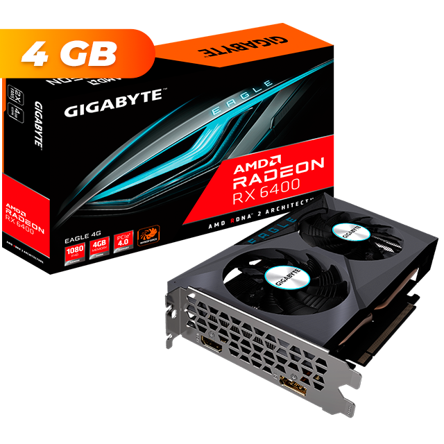 Placa de Video Gigabyte Radeon RX 6400 EAGLE 4Gb GDDR6