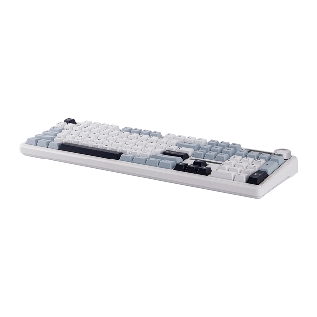 Teclado Aula F108 Pro Light Blue White Dark Purple Mecánico Wireless RGB Swtich Reaper LCD