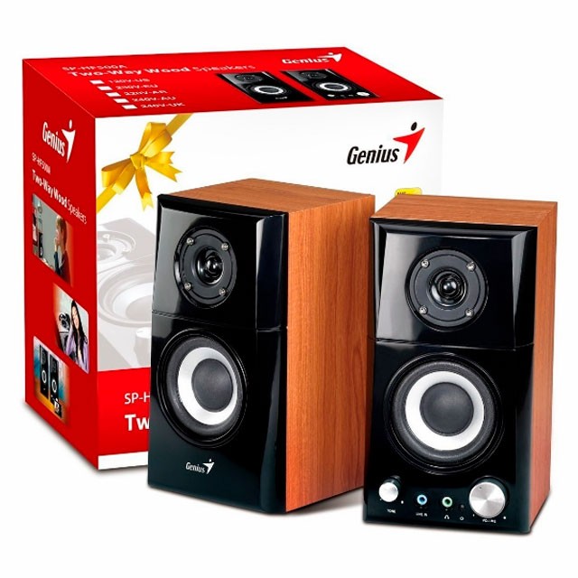 Parlantes Genius SP-HF500A 2.0 Madera/Black 14 Watt