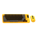 KIT TECLADO Y MOUSE FANTECH GO MOCHI65 WK898 YELLOW WIRELESS BLUETOOTH MECÁNICO 65%
