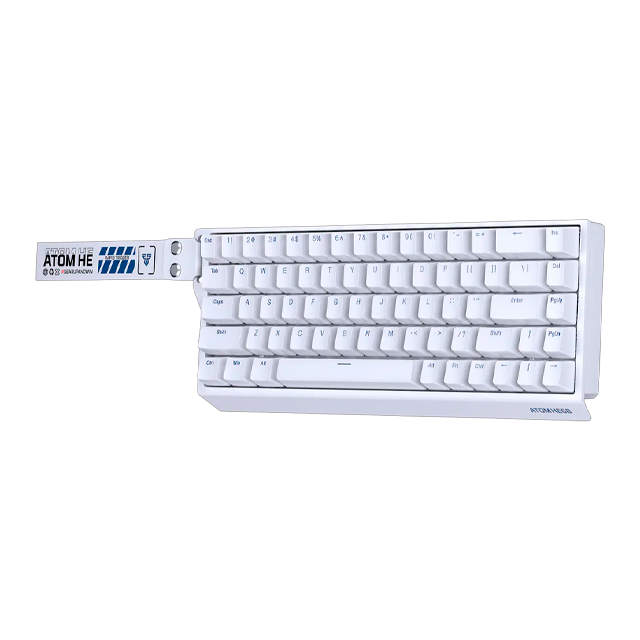 TECLADO FANTECH ATOM HE68 MK811 WHITE RGB MECÁNICO 65% 8KHZ SWITCH EMERALD INGLÉS