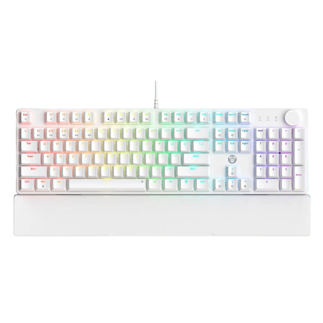 TECLADO FANTECH MAXPOWER II MK894 RGB WHITE KNOB MECÁNICO 100% SWITCH LEMON ZEST INGLÉS